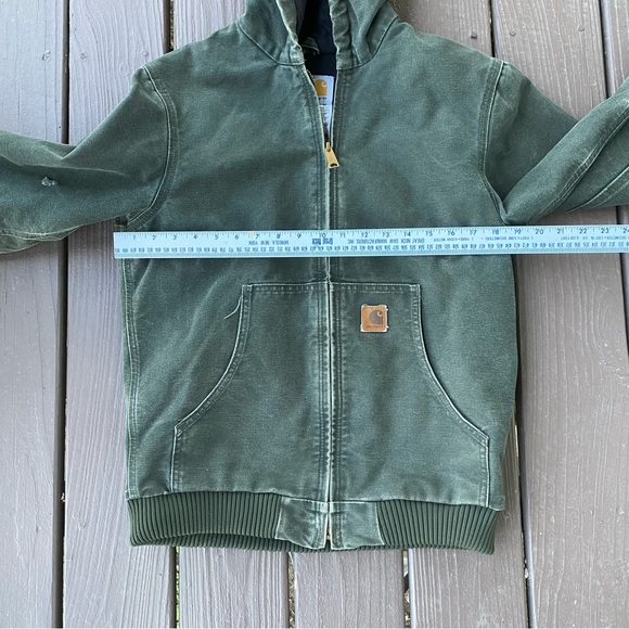 Carhartt Quilt Lined Jacket Youth XL (14/16) YYJ130 MOS Moss Green - Picture 16 of 16